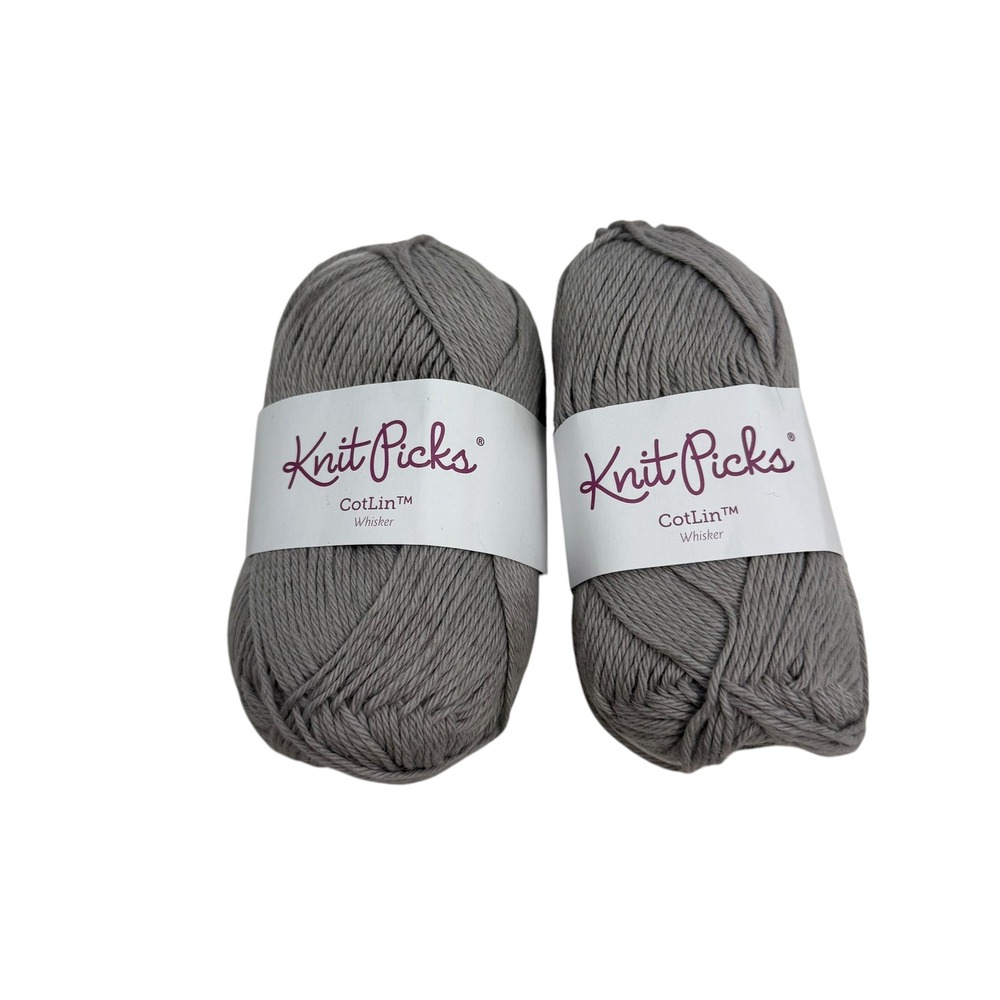 Knit Picks | CotLin Yarn Whisker Grey DK Weight 2 Skeins 70% Cotton 30% Linen